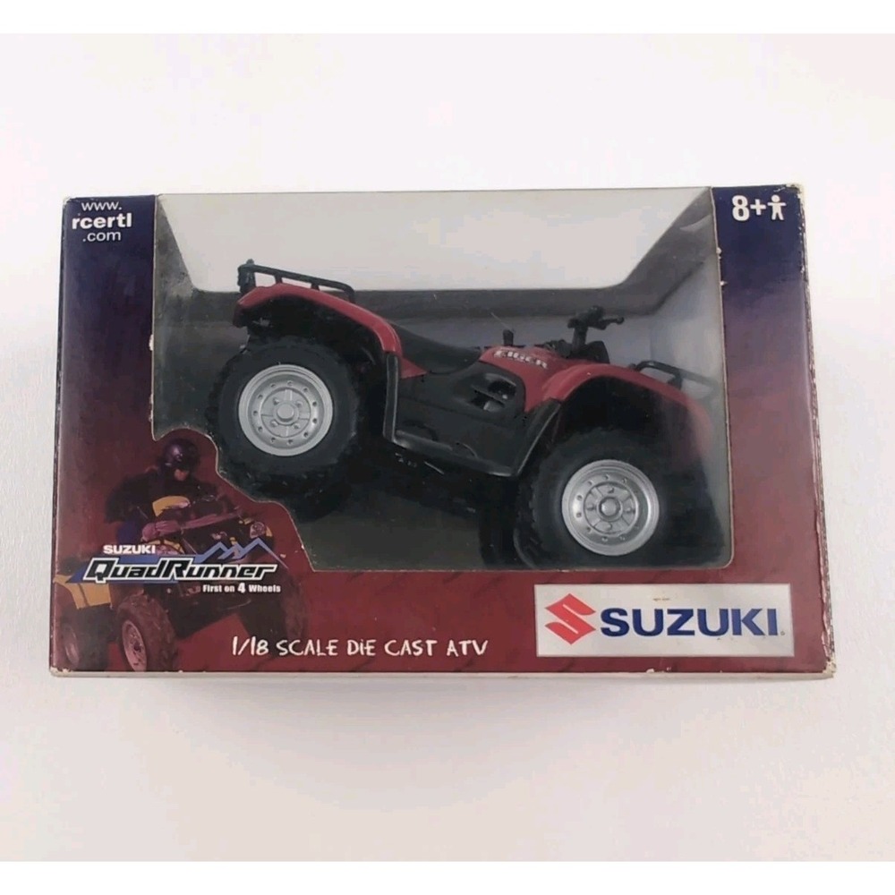 2004 ERTL Suzuki Eiger Quad Runner 1:18 Scale Diecast ATV Red Black EUC